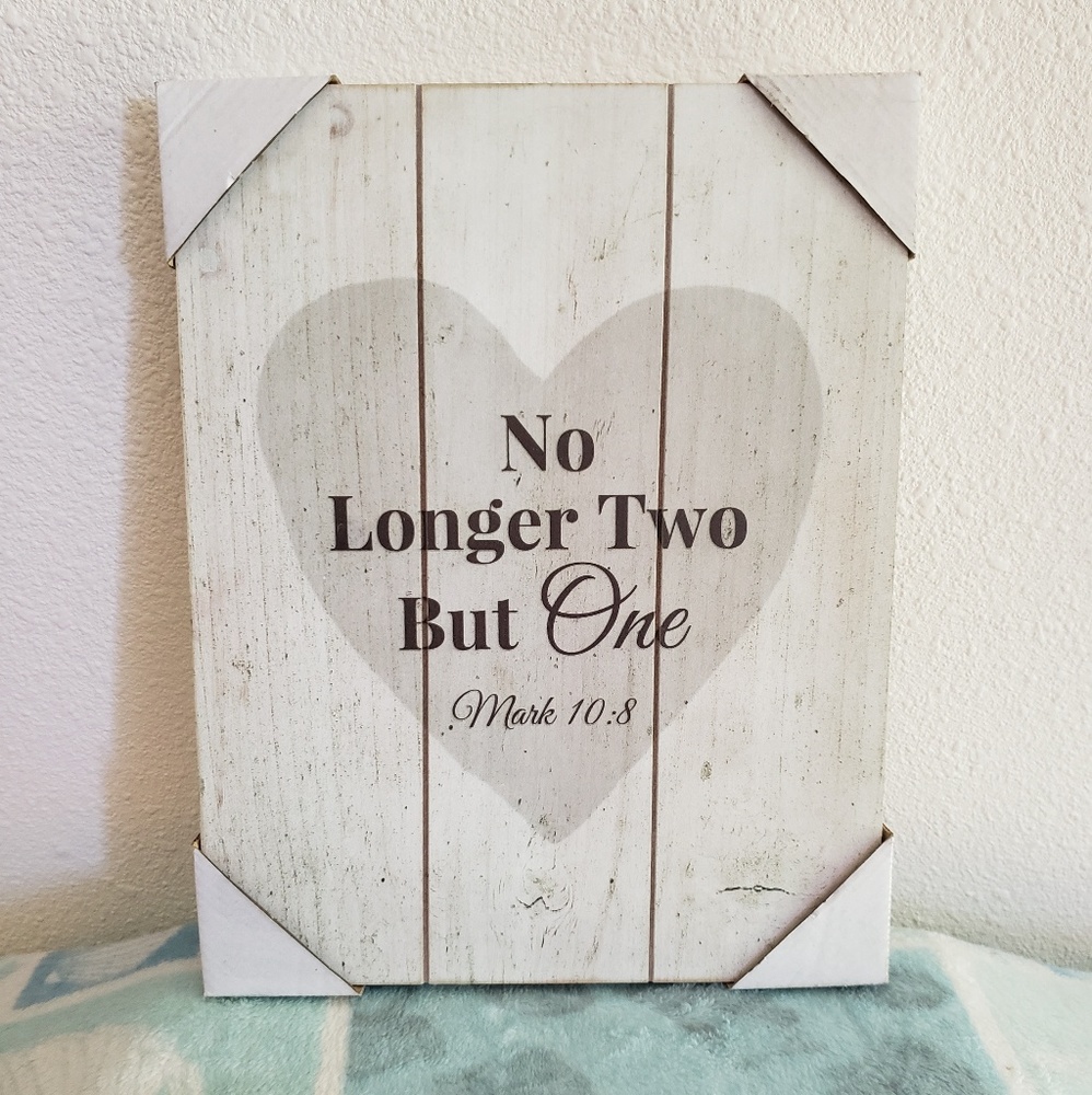 Religious Rustic Wall Art - Mark 10:8
